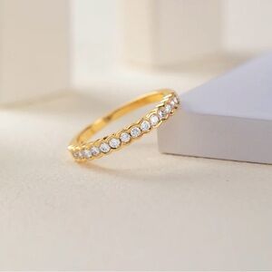 HYOU Fine Jewelry - Classic Scallop Diamond Band (Size 8) - 14K Vermeil